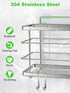 SMARTAKE Deep Shower Caddy, SUS304 Stainless Steel Bathroom Basket, Adhesive Shower Organizer Shelf with Hooks, Rustproof No-Drilling Kitchen Rack, for Toilet, Dorm and Kitchen (Silver)
