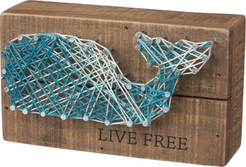 Primitives by Kathy String Art Box Sign, 3.5 x 6, Live Free