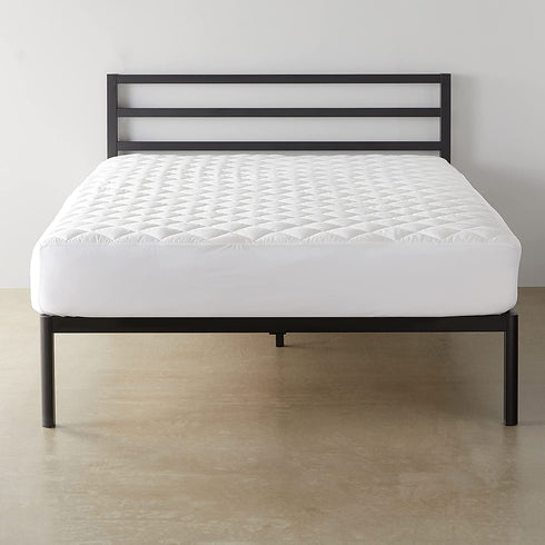 Amazon Basics Hypoallergenic Quilted Mattress Topper Pad Cover - 18 Inch Deep, Twin XL, White