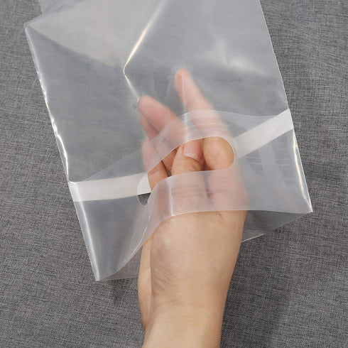 Wine Bottle Doggy Bag 100 Pack: Carryout Adhesive Seal Tamper Proof Travel Bags for Restaurants, Bars, and Dinner Parties (Clear)