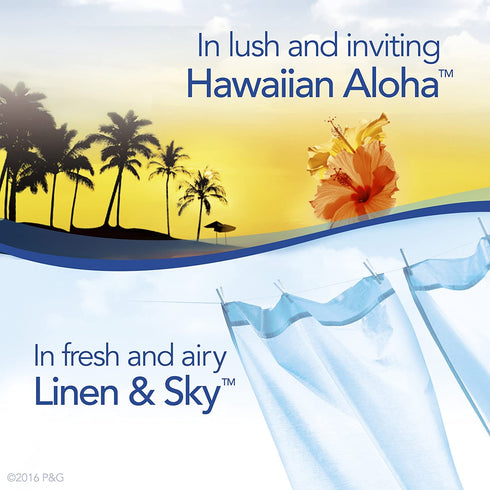 Febreze Air Freshener and Odor Eliminator Spray, Linen & Sky and Hawaiian Aloha Scents, 8.8oz (Pack of 4)
