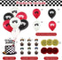 54 Pcs Monster Truck Birthday Supplies - Happy Birthday Banner Monster Truck Banner Checkered Triangle Bunting Flags, Pom Poms Flower, Hanging Swirls Truck Shape, Multicolor Balloons with Truck