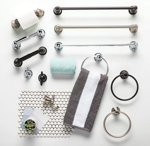 DELTA Cassidy Towel Ring, Polished Nickel, Bathroom Accessories, 79746-PN