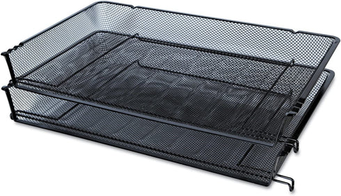 Universal One Mesh Stackable Side Load Tray, Legal, Black