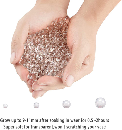 Bymore 60000 Clear Water Gel Jelly Beads Vase Filler Beads,Vase Fillers for Floating Pearls, Floating Candle Making, Wedding Centerpiece, Floral Arrangement (Transparent)