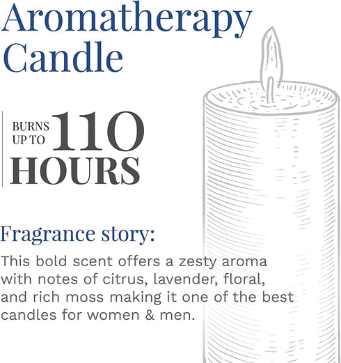 Candle-lite Scented Candles, Moonlit Starry Night Fragrance, One 18 oz. Single-Wick Aromatherapy Candle with 110 Hours of Burn Time, Gray