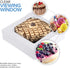 9 x 9 x 2.5 Inch White Pie Box with Viewing Window (15 Count)-Medium Bakery Box - Auto Pop Cake Box Design - Pie Box with Viewing Window for Strawberries, Smash Hearts, Pastry,Treats-Stock Your Home