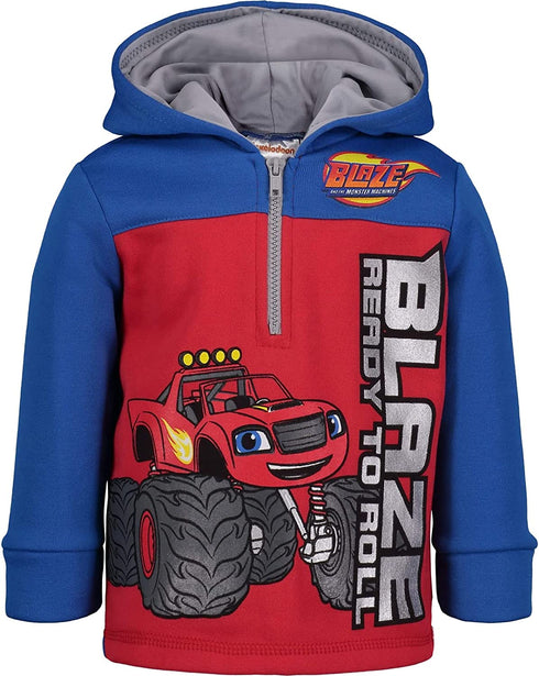 Blaze and The Monster Machines Boys' Fleece Hoodie Pullover Sweatshirt w Zipper (Red, 3T)