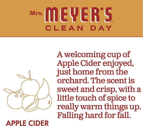 Mrs. Meyer's Scented Soy Aromatherapy Candle, 25 Hour Burn Time, Made with Soy Wax, Apple Cider, 4.9 oz