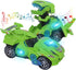 HUWAIREN Toys for 3-6 Year Old Boys Transforming Car Toys with LED Light and Music Dinosaur Toy Birthday Gifts for 4 5 6 7 Year Old Boy (Green)