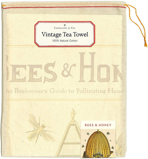 Cavallini Papers & Co. Bees & Honey Tea Towel, Multi