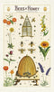 Cavallini Papers & Co. Bees & Honey Tea Towel, Multi