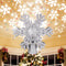 Christmas Tree Topper Lighted Snowflake, Christmas Tree Decoration Topper Projector, Gold Glitter Hallow Christmas Tree Lights
