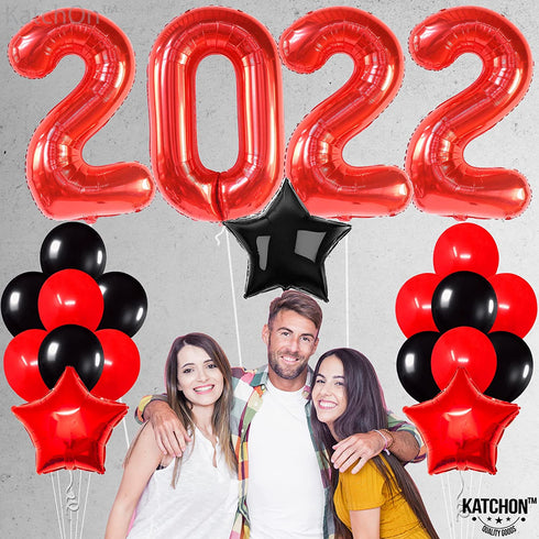 Graduation Decorations 2022 Red and Black - Red 2022 Balloons, 40 Inch | Class of 2022 Decorations Red and Black | Graduation Balloons 2022 | Graduation Party Decorations 2022 | Class of 2022 Balloons