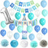 VIDAL CRAFTS 1st Birthday Boy Decorations, Happy Bday Bunting, High Chair Burlap Banner, Tissue Pom Poms, Balloons, Cake Topper, Party Hat, First Birthday Supplies- First Birthday Decorations for boys
