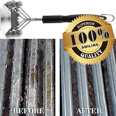 Grill Brush and Scraper Bristle Free Safe BBQ Brush for Grill 18'' Stainless Grill Grate Cleaner - Safe Grill Accessories for Porcelain/Weber Gas/Charcoal Grill Gifts for Grill Wizard