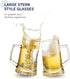Bormioli Rocco 4-Pack Solid Heavy Large Beer Glasses with Handle - 17.1/4 Ounce Glass Steins, Traditional Beer Mug glasses Set, Perfect Coffee - Tea Glass, Everyday Drinking Glasses, Cocktail Glasses