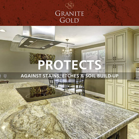 Granite Gold Sealer Wipes Water-Based Sealing to Preserve and Protect Granite, Marble, Travertine, Natural Stone Countertops-Made in the USA, 6 Count, White