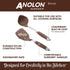 Anolon SureGrip Dishwasher Safe Nonstick Locking Cooking Tongs Set/Salad Serving Tools, 9 Inch and 12 Inch, Bronze Brown