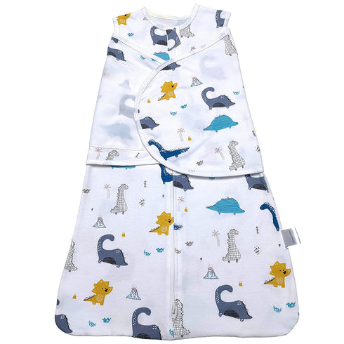 Baby Dinosaur Swaddle Cotton Split Sleeping Bag Swaddle Wearable Blanket for Boys and Girls, 4 Season, 6-12 Months (Blue Dinosaur)