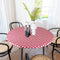 Sorfey Tablecloth -Fitted with Elastic, Vinyl with Flannel Back, Fits for Table 36 Inches Round ,Water Proof, Easy to Clean, Checked Red Design