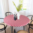 Sorfey Tablecloth -Fitted with Elastic, Vinyl with Flannel Back, Fits for Table 36 Inches Round ,Water Proof, Easy to Clean, Checked Red Design
