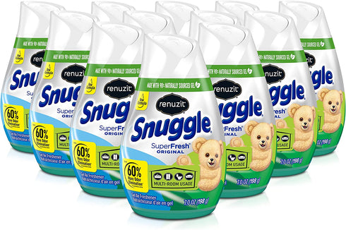Renuzit Snuggle Solid Gel Air Freshener, Superfresh Original Scent, 7 Oz, 12Count