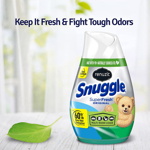 Renuzit Snuggle Solid Gel Air Freshener, Superfresh Original Scent, 7 Oz, 12Count