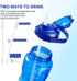 EYQ Half Gallon/64 oz Water Bottle with Time Marker, Carry Strap and Motivational Quote, Leak-Proof Tritan BPA-Free, Ensure You Drink Enough Water for Fitness, Gym, Camp, Outdoor Sports (Clear Blue)