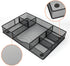 VyGrow Drawer Organizer Tray with Adjustable Compartments,6 grid,Metal Mesh,Storage Box Set for Office,Bathroom, Kitchen, Makeup, Art Supplies,tool,Black,1 PACK,12.87x8.73x1.96 Inchs
