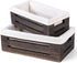 Dahey Toilet Tank Paper Basket Bathroom Organizer Countertop Container Cabinet Decorative Closet Wooden Storage Bin Decor Box with Handles and Washable Liner for Bedroom Livingroom Laundry, 2 Pack