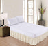 Sheets & Beyond Wrap Around Solid Microfiber Luxury Hotel Quality Fabric Bedroom Gathered Ruffled Bedding Bed Skirt 14 Inch Drop (Full, Beige)