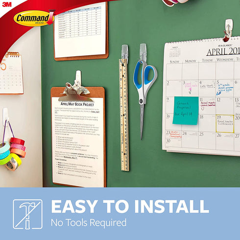 Command Medium Wire Toggle Hook Value Pack, Clear, 6-Hooks, Organize Damage-Free