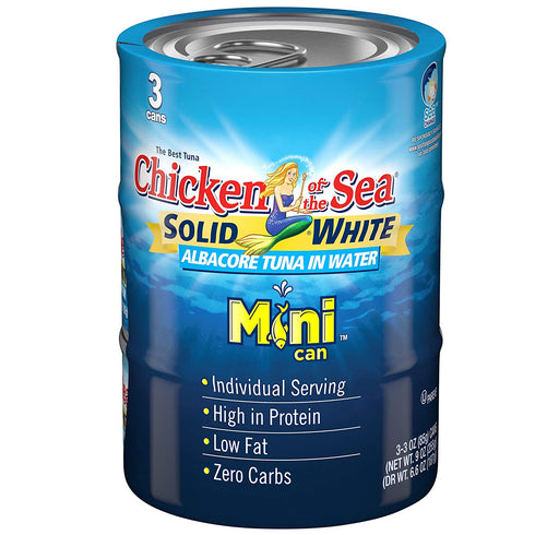 Chicken of the Sea Solid White Albacore Tuna in Water, 3 oz. mini cans (Pack of 3)