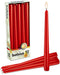BOLSIUS 10 Count Unscented 10 Inch Red Household Taper Candles - 8 Hours Burn Time - Premium European Quality - Smokeless Dripless Taper Candlestick - Great for Special Occasion, Church, and Everyday