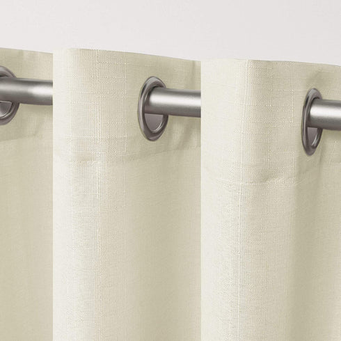 Exclusive Home Curtains EH8092-16-2108G Loha Linen Grommet Top Curtain Panel Pair, 54x108, Ivory, 2 Count