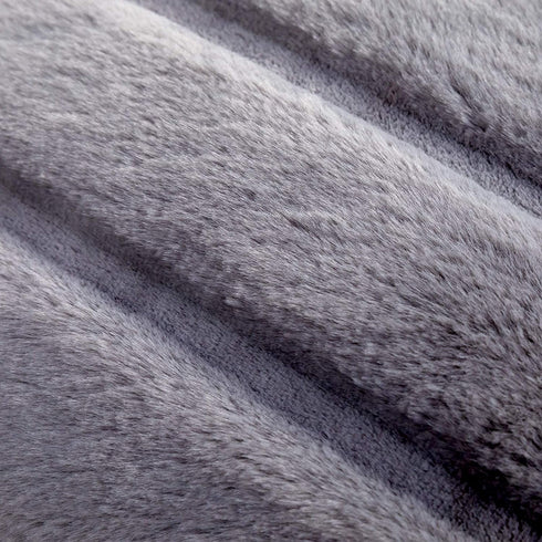 Cozy Bliss Set of 2 Faux Fur Fleece Throw Pillow Covers Luxury Super Soft Plush, Striped Cushion Cover Textured Decorative Pillowcases for Sofa Couch Bed Chair Car (Grey, 20"x20")