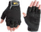 Wells Lamont Men's Fingerless Synthetic Leather Palm Work Gloves, Large 847 , Black