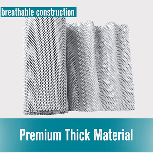 Shelf and Drawer Liner, Non-Adhesive Non Slip and Grip Durable Clean Pad Full Size 17.7 Inches x 20 Feet for Drawers, Shelves, Cabinets, Storage, Kitchen, Desks, Kitchenware, Tableware, White