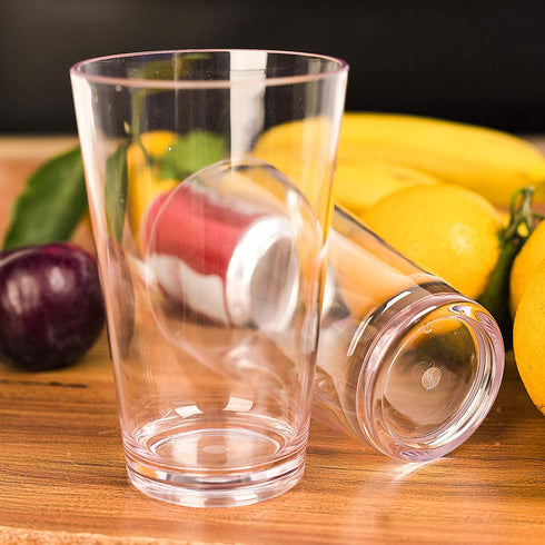 Classic Clear Plastic Glasses Drinking Cups Dishwasher Safe BPA-free Set of 6 For Indoor Outdoor Use(Look Like Glass)