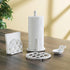 Home Basics Lattice Collection Cast Iron Paper Towel Holder (White)