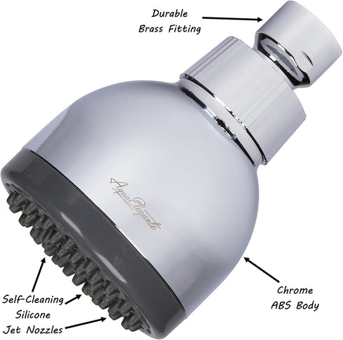 3 Inch High Pressure Shower Head - Best Pressure Boosting, Wall Mount, Bathroom Showerhead For Low Flow Showers, 2.5 GPM - Chrome