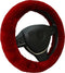 ANDALUS Brands Australian Sheepskin Wool Steering Wheel Cover for Women & Men-Universal 15 Inch Steering Wheels & Accessories - Eco-Friendly Wheel Cover for Car-Car Accessories (Burgundy/ Dark Red)