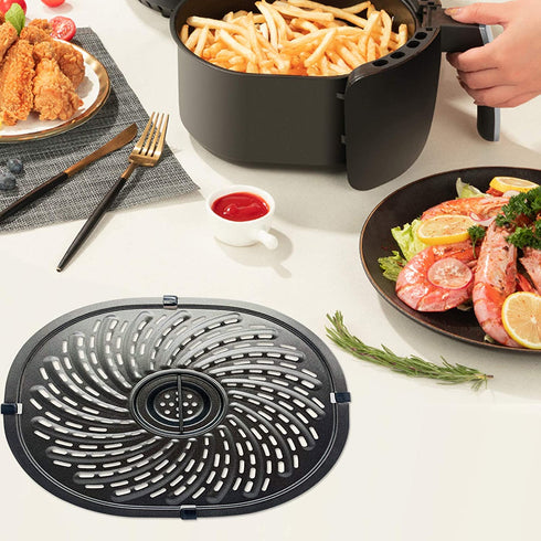 Air Fryer Grill Pan for Power XL Gowise 7QT Air Fryers,Nonstick Coating Crisper Plate,Air Fryer Replacement Parts,Air Fryer Rack,Air Fryer Accessories, Dishwasher Safe