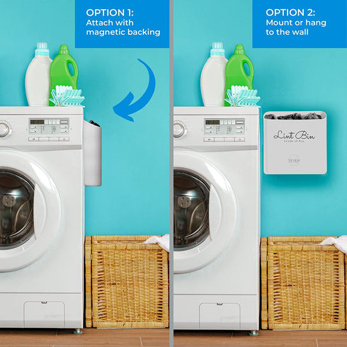 Magnetic Lint Bin Laundry Room Trash Can Dryer Sheet Holder Pods Container Dryer Vent Cleaner Kit - Laundry Room Organization Storage Bin Laundry Room Decor Accessories Farmhouse Laundry Basket