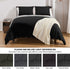 Basic Beyond Duvet Cover King Size, Washed Microfiber Black/Grey Duvet Cover Set with Coconut Button Closure - 3 Pieces (1 Duvet Cover & 2 Pillowcases)
