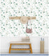 HaokHome 93044 Peel and Stick Wallpaper Green/White Eucalyptus Leaf Wall Mural Home Nursery Decor 17.7in x 9.8ft