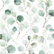 HaokHome 93044 Peel and Stick Wallpaper Green/White Eucalyptus Leaf Wall Mural Home Nursery Decor 17.7in x 9.8ft