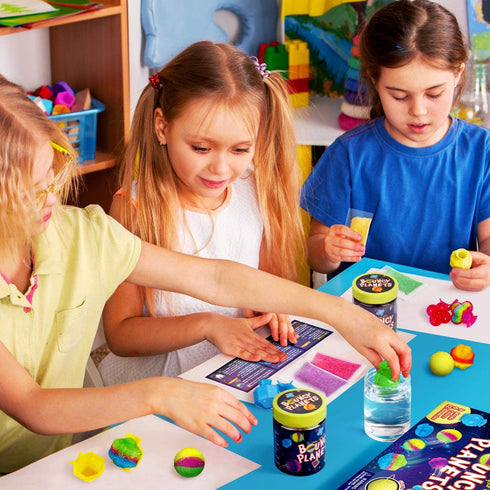 XXTOYS Create Your Own Bouncy Balls Craft Kit for Kids Crystal Power Balls Glow Magic Balls 12 Individual Kits 4 Molds, 6 Colors, Birthday Party Favors Fun DIY Arts and Crafts for Kids STEM Projects