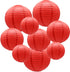 ADLKGG Round Hanging Paper Lanterns Decorations for Party Wedding Birthday Baby Showers Christmas Supplies, Red 12'',10'', 8'', 9 Pack